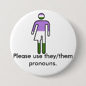 Genderqueer sie/sie Pronomen-Knopf Button (Vorderseite)