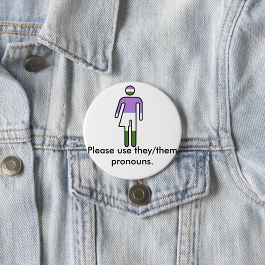 Genderqueer sie/sie Pronomen-Knopf Button (Beispiel)