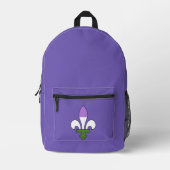 Genderqueer Stolz Fleur-de-lis Bedruckter Rucksack (Vorderseite)