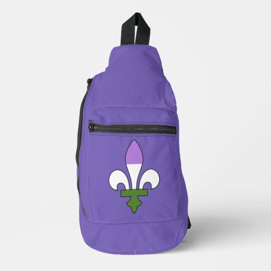 Genderqueer-Stolz fleur-de-lis  Crossbody Bag (Vorderseite)