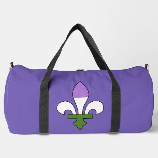 Genderqueer-Stolz Fleur-de-Lis Duffle Bag (Vorderseite)