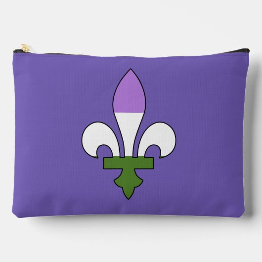 Genderqueer Stolz fleur-de-lis Zubehörtasche (Vorderseite)