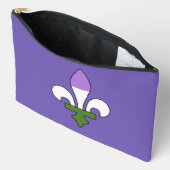 Genderqueer Stolz fleur-de-lis Zubehörtasche (Offen)