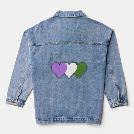 Genderqueer stolz Herz Jeansjacke (Rückseite)