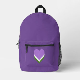 Genderqueer Stolz Herzen Bedruckter Rucksack