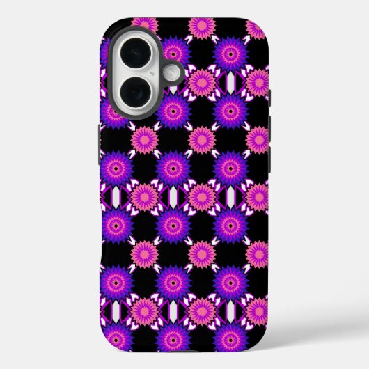 Genderqueer Stolz / Schwarzer Spiegel Blume Muster Case-Mate iPhone Hülle (Rückseite)
