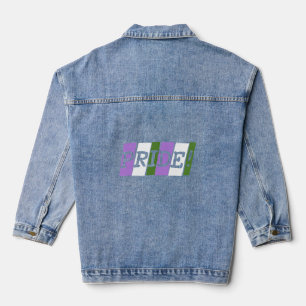 Genderqueer-Stolz-Textzeichen Jeansjacke
