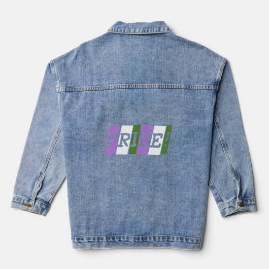 Genderqueer-Stolz-Textzeichen Jeansjacke (Rückseite)