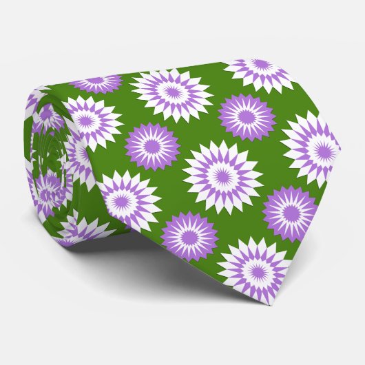 Genderqueer-Stolzflagge / grünes Blumenmuster Krawatte (Gerollt)