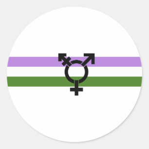Genderqueer-Stolzflagge Runder Aufkleber