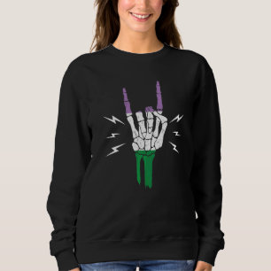 Genderqueer-Stolzflagge Skeletthand Genderqueer Sweatshirt