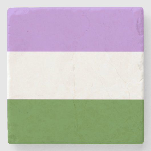 Genderqueer-Stolzflagge Steinuntersetzer (Vorderseite)