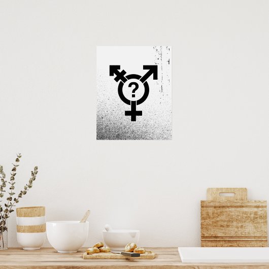 GENDERQUEER SYMBOL BLACK POSTER (Küche)