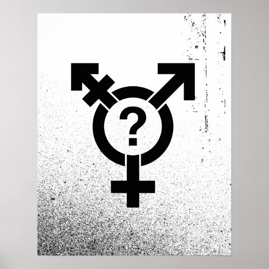 GENDERQUEER SYMBOL BLACK POSTER (Vorne)