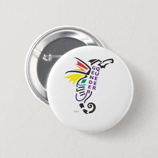Genderqueer Symbol-Knopf Button (Vorne & Hinten)
