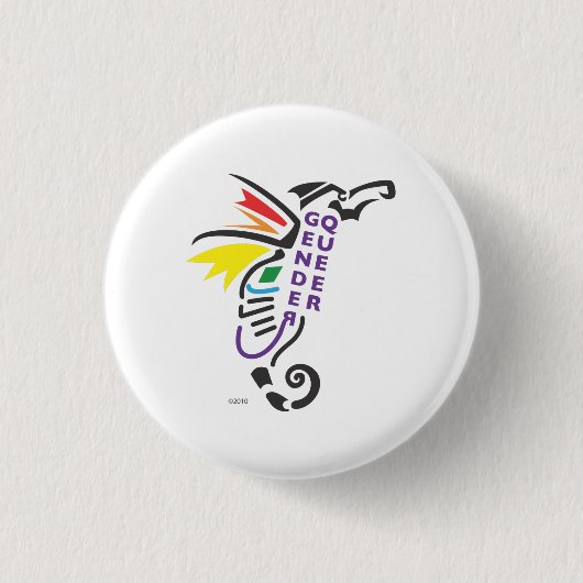 Genderqueer Symbol-Knopf klein Button (Vorderseite)