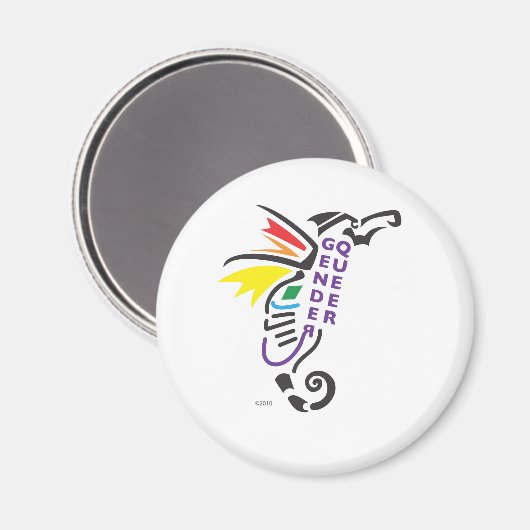Genderqueer Symbol Magnet (Vorderseite/Rückseite)