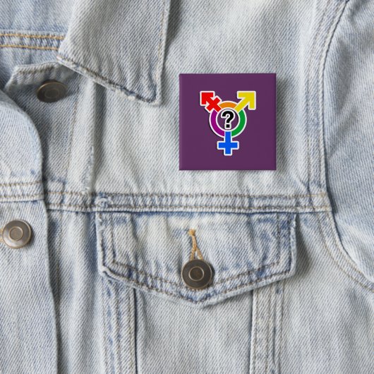 GENDERQUEER SYMBOL-REGENBOGEN 3D BUTTON (Beispiel)