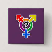GENDERQUEER SYMBOL-REGENBOGEN 3D BUTTON (Vorderseite)