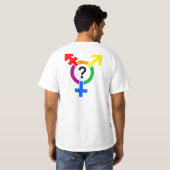 GENDERQUEER SYMBOL-REGENBOGEN T-Shirt (Schwarz voll)