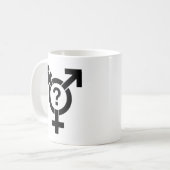 GENDERQUEER SYMBOL-SCHWARZES KAFFEETASSE (Vorderseite Links)