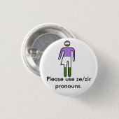 Genderqueer Ze/Zir Pronomen-Knöpfe Button (Vorne & Hinten)