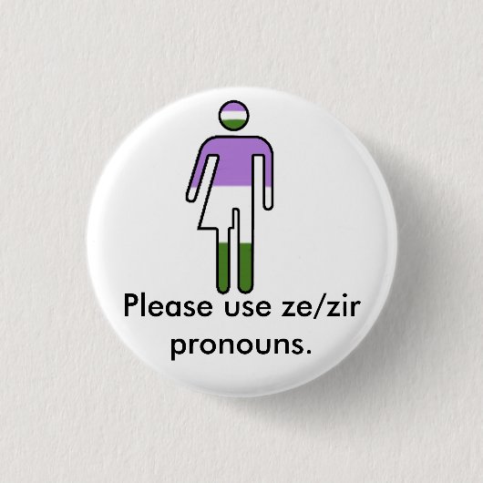 Genderqueer Ze/Zir Pronomen-Knöpfe Button (Vorderseite)