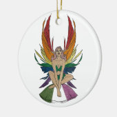 Genderqueere Fee Keramik Ornament (Links)
