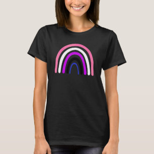 Genderqueere Genderfluide Regenbogen-Stolzmonatsfl T-Shirt