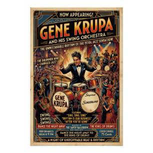 Gene Krupa 1930 Poster