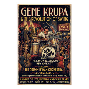 Gene Krupa im Savoy Poster