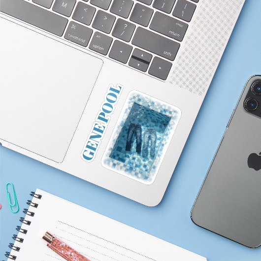 GENE POOL AUFKLEBER (Laptop mit iPhone)