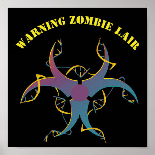 Gene Splicing Bio Hazard Symbol Poster