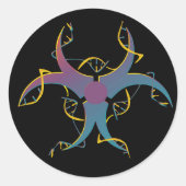 Gene Splicing Bio Hazard Symbol Runder Aufkleber (Vorderseite)