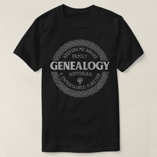 Genealoge, der Familienhistoriker T-Shirt (Design vorne)