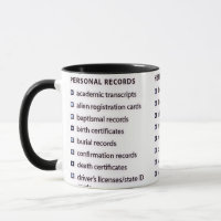 Genealogie-Aufzeichnungen-Tasse