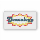Genealogie, Comic-Book-Pop-Design Aufkleber (Vorderseite)