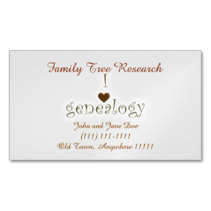 Genealogie-Forscher-Schablone Magnetische Visitenkarte