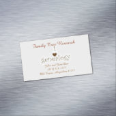 Genealogie-Forscher-Schablone Magnetische Visitenkarte (Beispiel)