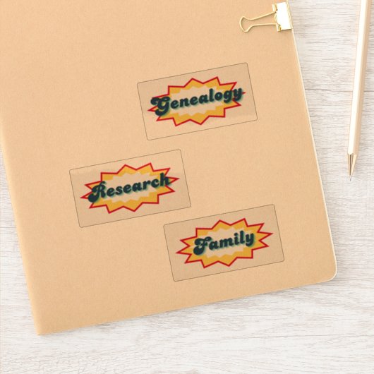Genealogie, Forschung, Familie, Comic- Pop-Design Aufkleber (Notizbuch)