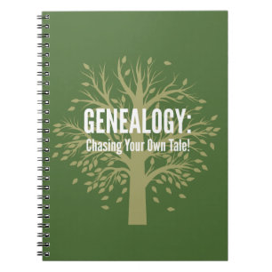 Genealogie-gewundenes es-gehend Notizbuch (Grün) Notizblock