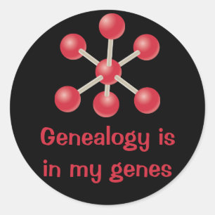 Genealogie ist in meinen Genen Runder Aufkleber