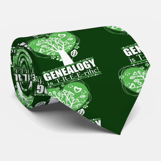 Genealogie ist T-R-E-E-rific! Krawatte (Gerollt)
