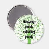 Genealogie: Menschen sammeln Menschen Magnet (Vorderseite/Rückseite)
