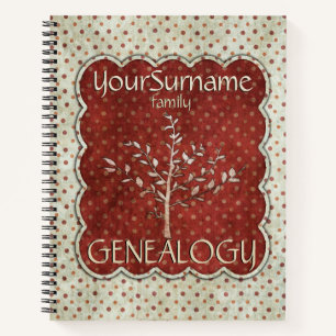 Genealogie Red White Notizblock