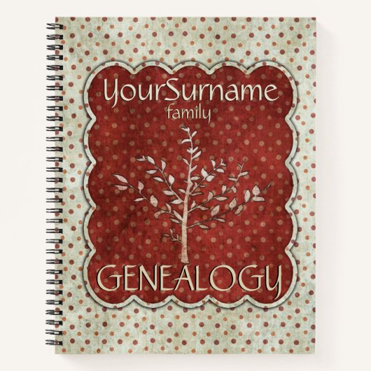 Genealogie Red White Notizblock (Vorderseite)