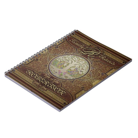 Genealogie-Stammbaum-GoldVintager Blick Notizblock (Linke Seite)