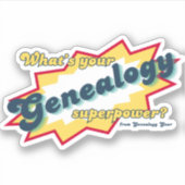 Genealogie-Superkraft Aufkleber (Vorderseite)