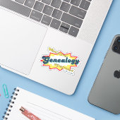 Genealogie-Superkraft Aufkleber (Laptop mit iPhone)