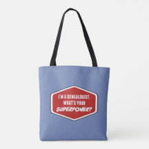 Genealogie Superpower Custom Blue Tote Bag